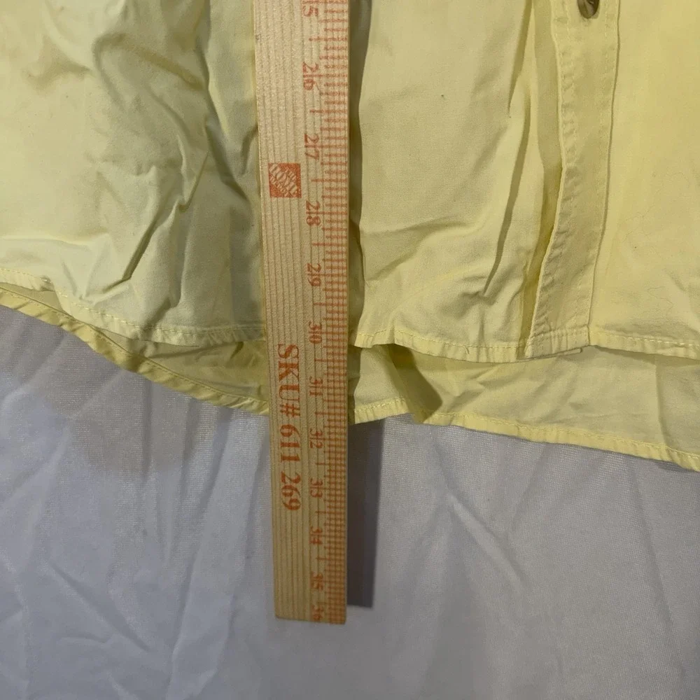 Cabelas‎ Mens Large Yellow Vented Short Sleeve Fishing Outdoor Hike Button Up